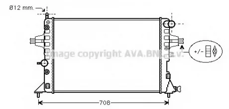 Радиатор охлаждения двигателя Opel Astra G 1,4-1,8i >05 AT AC+ AVA AVA COOLING OLA2254