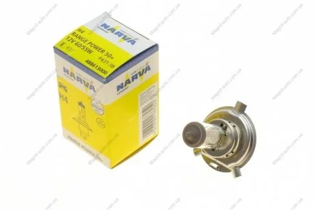 Автолампа H4 60/55W P43t RP50+ 12V 60/55W P43t Cart NARVA 488613000