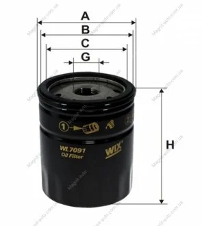 Фильтр масляный FIAT /OP545 (WIX-Filtron UA) WIX FILTERS WL7091