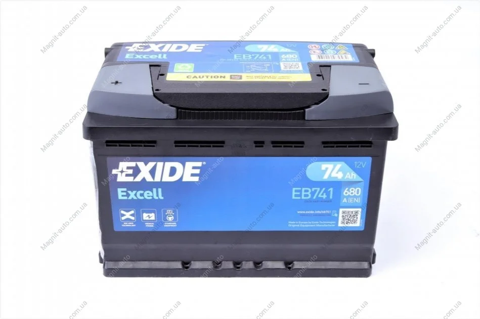 Стартерная батарея (аккумулятор) EXIDE EB741 (фото 1)