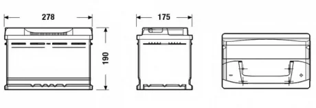 Аккумулятор 74Ah-12v EXCELL(278х175х190),R,EN680 EXIDE EB740