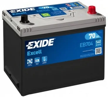 Аккумулятор 70Ah-12v EXCELL(266х172х223),R,EN540 EXIDE EB704