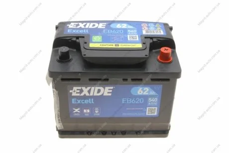 Аккумулятор 62Ah-12v EXCELL(242х175х190),R,EN540 EXIDE EB620