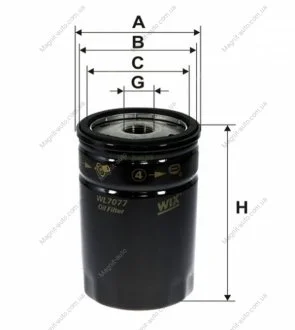 Фильтр масляный, Mazda2,03-07/Escort 80-02, Fiesta 03-, Focus 98-04,Mondeo 93-96 WIX FILTERS WL7077