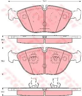 Колодки гальмівні, AUDI A4/A8/TT; MB (W202/S202/W210/W211/W220), 05-08 TRW GDB1285 (фото 1)