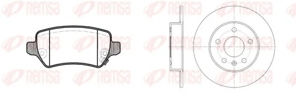 Комплект гальмівний задн. OPEL ASTRA G-05 (виробництво) REMSA 8957.00 (фото 1)