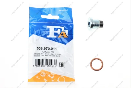 Пробка з шайбою масляного піддону M16x1.5 L=19 (вироб-во Fischer) Fischer Automotive One (FA1) 539.970.011