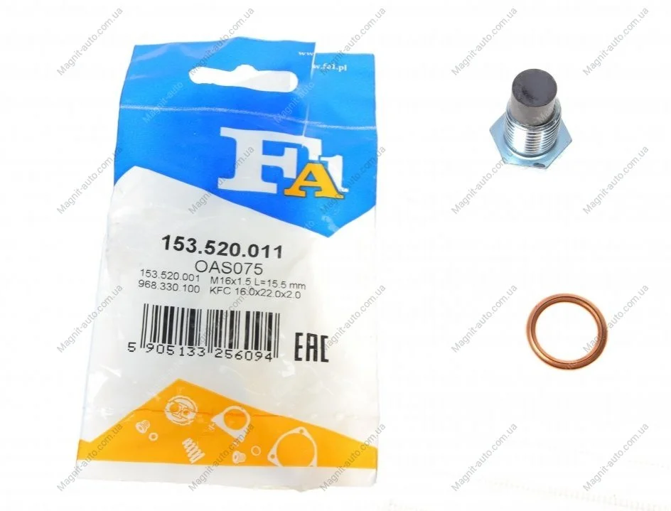 Пробка поддона + уплотнитель Fischer Automotive One (FA1) 153.520.011 (фото 1)