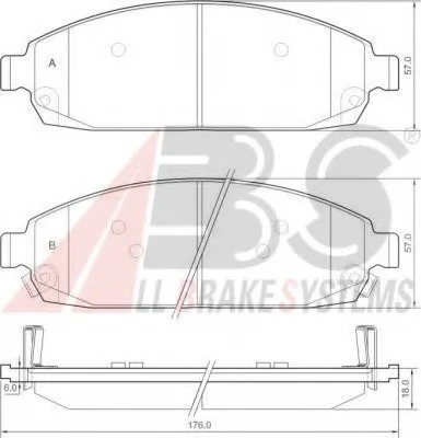 Колодки гальмівні Grand Cherokee/Commander 05-10 3.0-5.7 A.B.S. 37517 (фото 1)