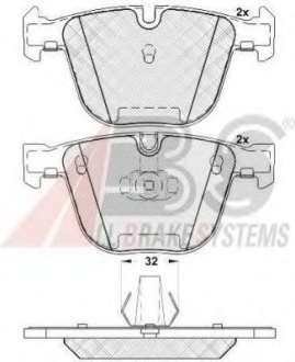 Колодка торм. BMW 5/6/7/X5/X6 SERIE задн. (ABS) A.B.S. 37371