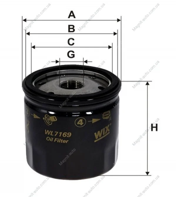 Фильтр масляный, Seat Ibiza II, Inca; Skoda Felicia; Volkswagen Golf III, Polo II (81-94), Vento WIX FILTERS WL7169 (фото 1)