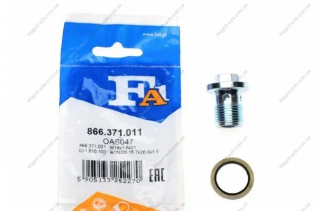 Різьбова пробка, оливний піддон Fischer Automotive One (FA1) 866.371.011