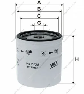 Фильтр масляный /OP570/1 (WIX-Filtron) WIX FILTERS WL7428