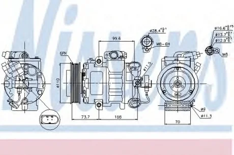 Компрессор кондиционера SEAT CORDOBA 93- NISSENS 89026
