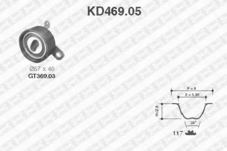 Роликовий модуль натягувача ременя (ролик, ремінь) SNR NTN KD469.05