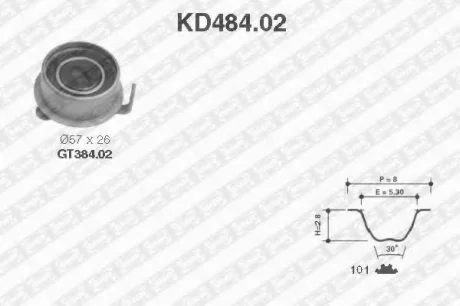 Роликовий модуль натягувача ременя (ролик, ремінь) SNR NTN KD484.02