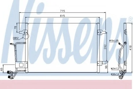Конденсатор кондиционера AUDI; VW NISSENS 94594