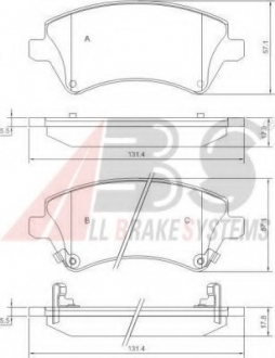 Колодка торм. TOYOTA COROLLA передн. (ABS) A.B.S. 37405