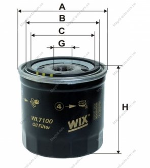 Фильтр масляный /553 (WIX-Filtron) WIX FILTERS WL7100
