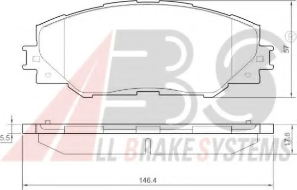 Тормозные колодки пер. RAV 4 05-18/AURIS 07-12 (AKEBONO) A.B.S. 37543 (фото 1)