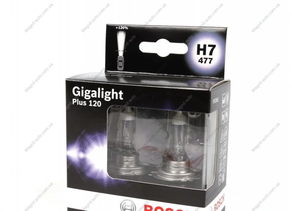 Автолампа Bosch Gigalight Plus 120 H7 PX26d 55 W прозрачная BOSCH 1987301107 (фото 1)