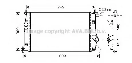 Радіатор охолодження двигуна Mazda 5 (05-) AVA AVA COOLING MZ2183