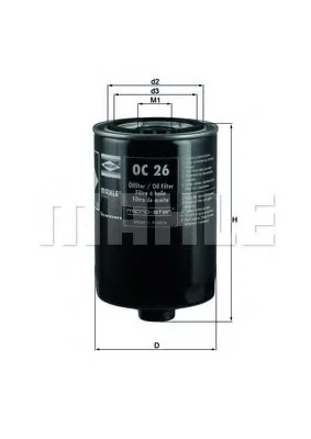Фільтр оливний Mahle MAHLE / KNECHT OC26 (фото 1)