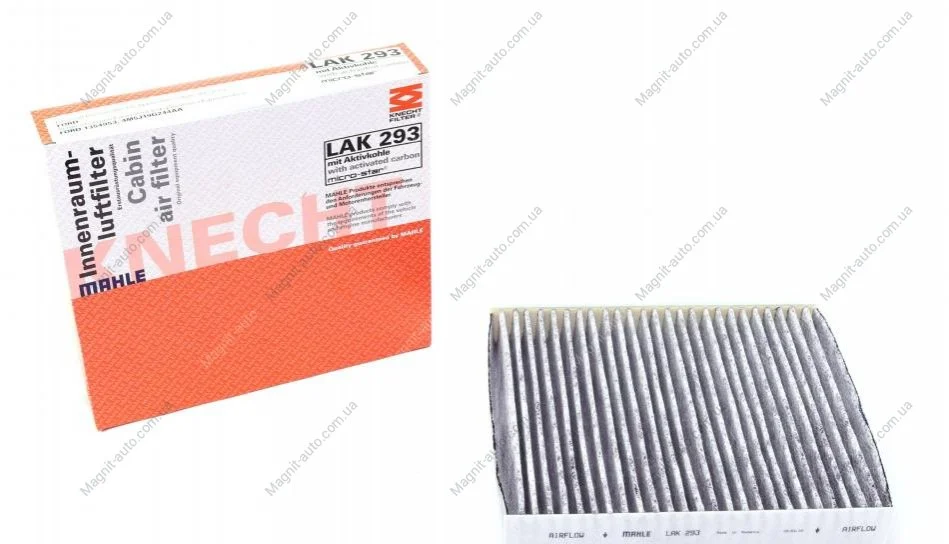 Фільтр салону, вугільний, FORD Focus, VOLVO C30/70, S40, V50, 04-13 MAHLE / KNECHT LAK293 (фото 1)