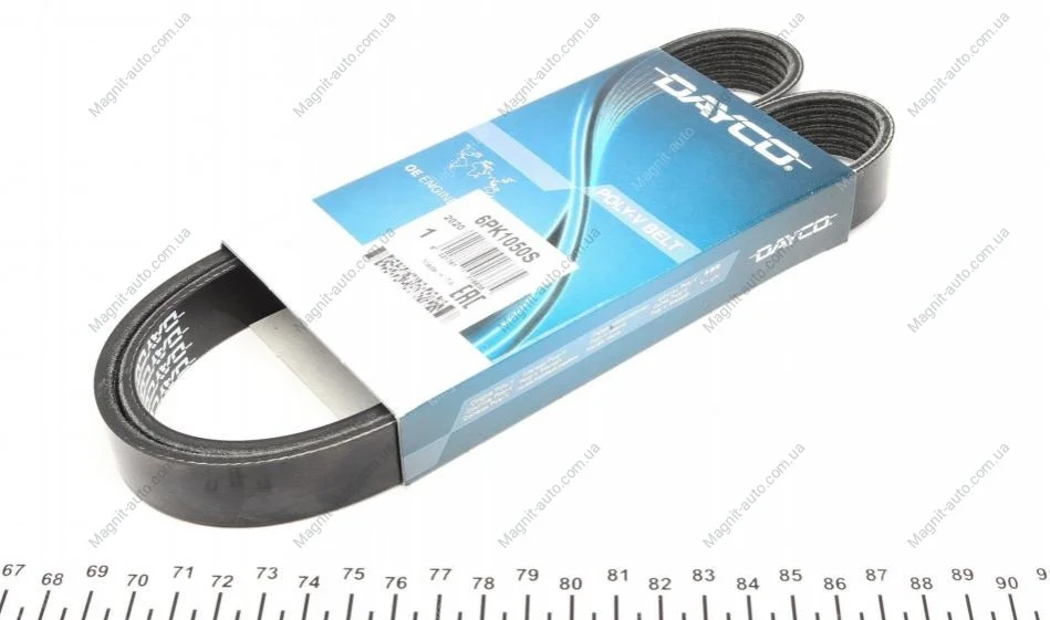Поликлиновый ремень (6PK1050) AUDI A3 OPEL ASTRA H, ASTRA H GTC, SIGNUM, VECTRA C, VECTRA C GTS, ZAFIRA B SEAT ALHAMBRA, ALTEA, ALTEA XL, INCA, LEON, TOLEDO III 1.7D/1.9D/2.0D 11.95-07.15 DAYCO 6PK1050S (фото 1)