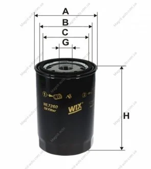 Фільтр оливний, Audi A6 (4A/C4); Ford Galaxy I; Seat Alhambra, Toledo; Volkswagen Golf III, Polo II WIX FILTERS WL7260