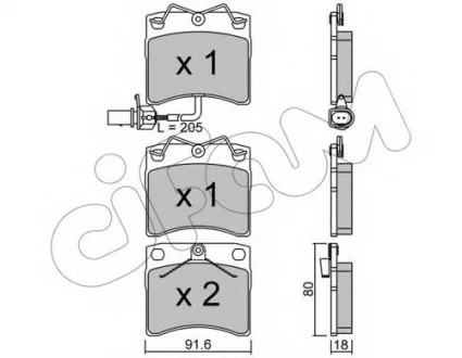 Колодка торм. VW T4 передн. (пр-во Cifam) CIFAM 822-163-2