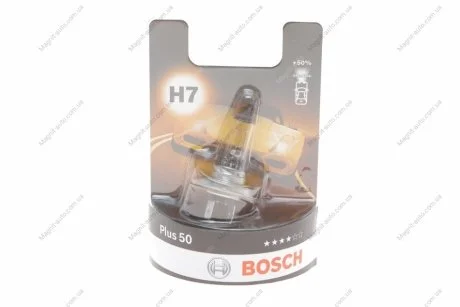 Автолампа (12 V 55 W H7 Plus 50 блистер) BOSCH 1987301042