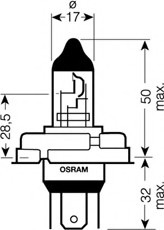 Автолампа (H4/R2 12V 45/40W P45T) OSRAM 64183