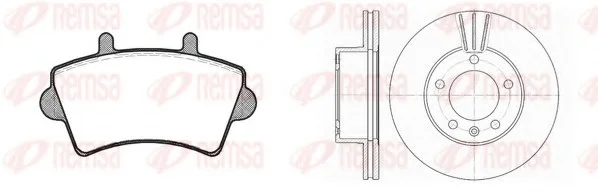 Комплект: 2 диска+ 4 колодки гальмівних REMSA 8819.01 (фото 1)