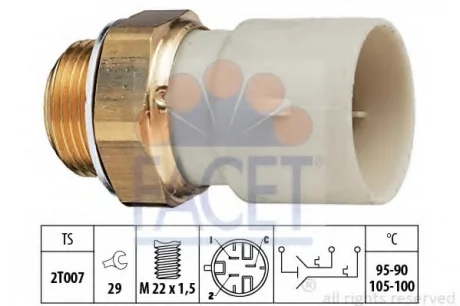 Датчик вмикання вентилятора Opel Astra F/Kadett E/Omega B 1.5-3.0 88-01 Facet FACET 7.5688
