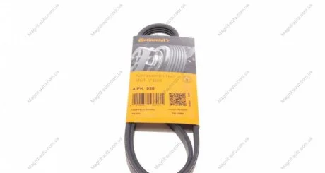 Ремінь генератора Cross Eastar /Eastar /Tiggo 06-/Fiat Fiorino 1.4/1.6 93-01 Contitech 4PK938