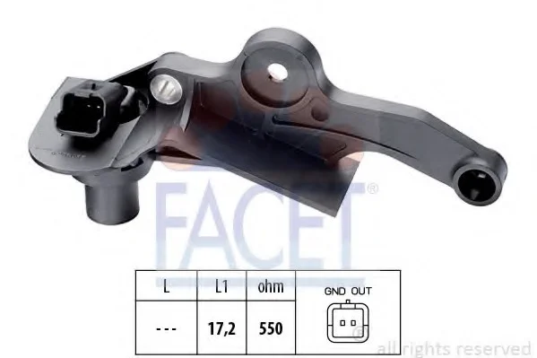 Датчик коленвала Citroen BERLINGO, C3,C4, NEMO/Peugeot 206 1.0-1.6ALK 90- FACET 9.0298 (фото 1)