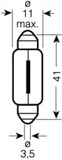 Лампа 12V 5W SV8.5-8 FS STANDARD (41 мм) OSRAM 6413 (фото 1)