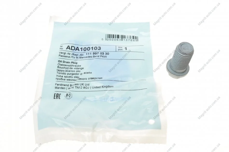Болт піддону з шестигранною головкою BLUE PRINT ADA100103 (фото 1)