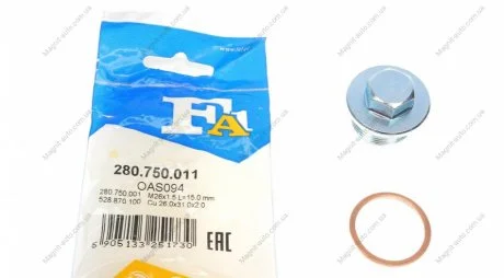 Болт піддону з шестигранною головкою Fischer Automotive One (FA1) 280.750.011