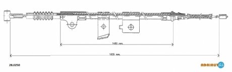 Тросик стояночного тормоза ADRIAUTO 28.0250 (фото 1)