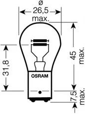 ЛАМПА P21/5W 24V 21W BAY15d BLI STANDARD - знято з виробництва OSRAM 7537-02B