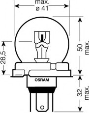Автолампа (75/70W 24V P45T) OSRAM 64199SB (фото 1)