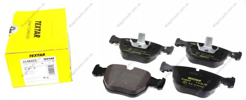 Колодки тормозные, передние, BMW 5 (E39), 7 (E38), X3 (E83), X5 (E53) 94-11 TEXTAR 2148602 (фото 1)