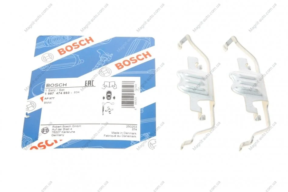 Монтажний к-кт гальмівних колодок BOSCH 1987474693 (фото 1)