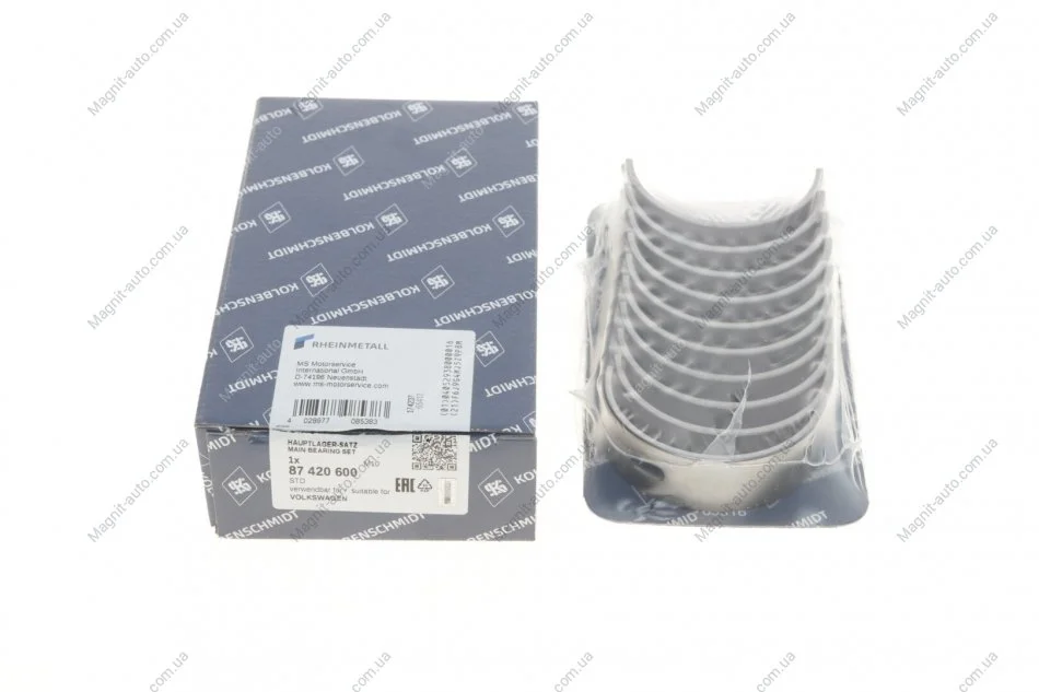Вкладиші корінні комплект SKODA/VW 1,0-1,4 KOLBENSCHMIDT 87420600 (фото 1)