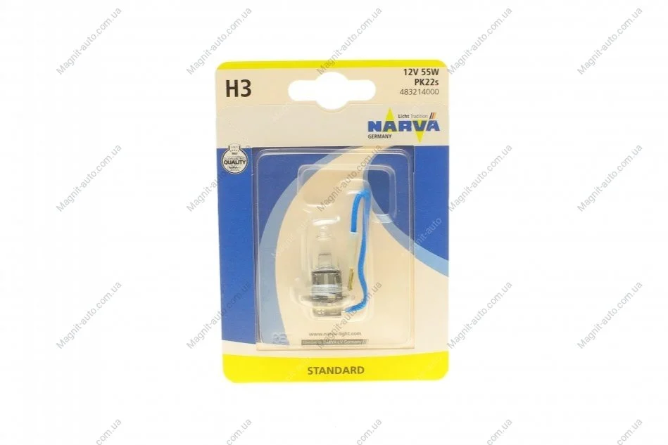 Автолампа H3 12V 55W PK22s NARVA 483214000 (фото 1)