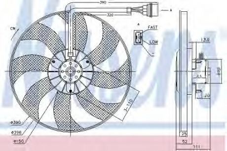 Вентилятор охлаждения двигателя NISSENS 85796