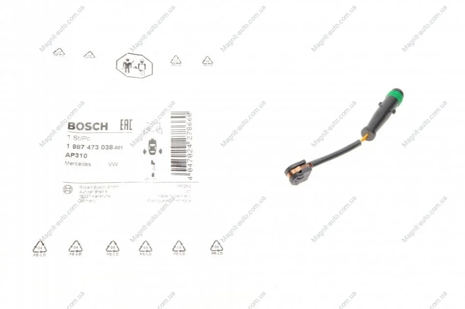 Датчик зносу гальмівних колодок BOSCH 1987473038 (фото 1)