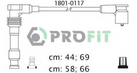 Комплект кабелів високовольтних PROFIT 1801-0117